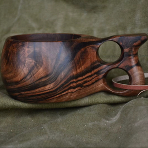 Taza Kuksa de Madera Ecológica para Supervivencia al Aire Libre, Senderismo y Uso Diario, Taza Kuksa de Madera Pulida para Decoración de Cocina Rústica - Product Image 1