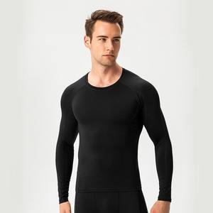 Chemises de compression à manches longues avec LOGO personnalisé Chemises de compression pour hommes Gym Rash Guard Fitness Wear Tops Chemise de compression Chemises amincissantes pour le corps - Product Image 2