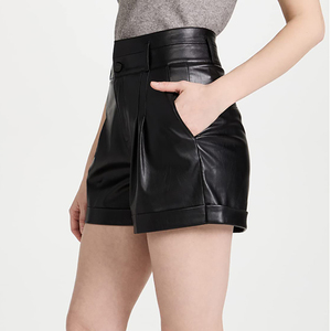 Shorts en cuir pour femmes de haute qualité KATBROS INDUSTRY, nouvelle mode, coupe régulière, écologiques, imperméables, logo personnalisé, nouveauté - Product Image 5