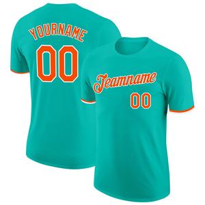 Directo Engro Sportswear Venta al por mayor Custom Aqua Orange-White Performance Camiseta - Product Image 1