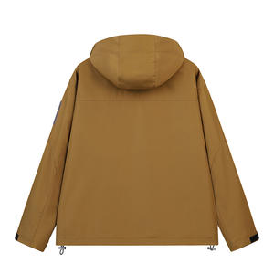 แจ็คเก็ตกันลมกันน้ำสไตล์2025สำหรับผู้ชาย, เสื้อโค้ทมีฮู้ดสีทึบมีกระเป๋าซิปทรงหลวมใช้ได้ทั้งชายและหญิงผ้ากันลมฤดูใบไม้ผลิ - Product Image 2