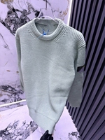 Pull tricoté à col rond pour homme, manches longues, contraste blanc/noir, motif écossais, anti-plis, décontracté, vente en gros