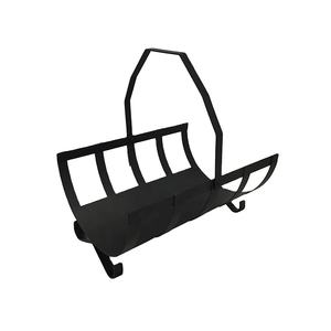 Standard Design Wood <b>Storage</b> Rack in Pure Iron with Black Color Perfect for <b>Log</b> Holder Fireplace and Garden Use - Product Image 4