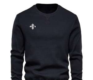 เสื้อสเวตเตอร์ลำลองของผู้ชายสำหรับฤดูหนาวเสื้อสเวตเตอร์ผ้าคอตตอนแบบสวมหัวแห้งเร็วงานตาม100% - Product Image 5