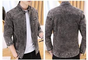 Veste en jean pour homme, style sportif d'été, avec motif de moto khmer brodé, fermeture éclair, produit fini, vêtement - Product Image 2