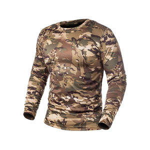 T-shirt de chasse en coton softshell décontracté à manches longues imprimé avec des animaux sauvages, technologie de matériau Bayer pour tous les jours - Product Image 2