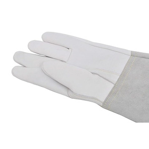 Guantes de soldadura Tig de cuero dividido de vaca de piel de cabra Guantes DE SEGURIDAD ignífugos para trabajo industrial Barbacoa de extinción de incendios - Product Image 4