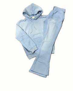 Conjunto Deportivo de 2 Piezas para Mujer, Personalizado, Invernal, Liso, Lavado, con Bordado Desgastado, con Logotipo OEM, Talla Grande - Product Image 6