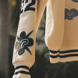 Blouson d'hiver OEM avec broderie personnalisée et logo Veste de baseball Varisty à manches en cuir Veste universitaire Letterman pour hommes - Product Image 2