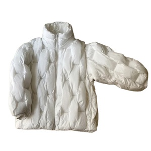 Veste matelassée marron vintage pour homme Manteau court en toile rembourrée avec col montant Parka d'hiver pour les couples - Product Image 2