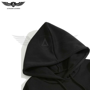 Solid <b>Black</b> Color Contrast Made In Pakistan OEM Service Breathable Unique Design Street Wear Style Women's Hoodies - Product Image 4