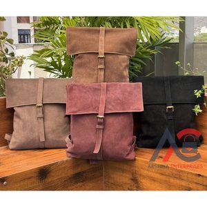 <b>Women</b> Large Capacity Travel Vintage Trend Custom High Quality Genuine Suede Leather <b>Backpack</b> <b>for</b> Men & <b>Women</b> School & <b>Laptop</b> Bag - Product Image 1