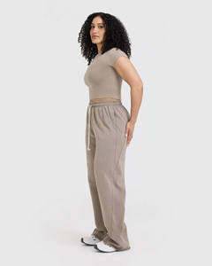 2025 <b>Women's</b> Fashion <b>Baggy</b> Pants High Waist Oversized <b>Joggers</b> Canvas Best Quality Sweatpants with Flat Front Style - Product Image 5
