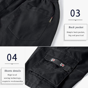 Pantalones Cortos Cargo para Hombre, Cintura Elástica con Cordón, Casuales de Verano, 100% Algodón, Tallas Grandes y Altas, Corte Holgado, Secado Rápido, Pantalones Cortos de Trabajo - Product Image 6