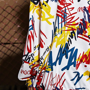 Sudadera de gran tamaño con estampado de letras para mujer, informal, con cuello en V, primavera 2024, manga larga, cordón, sudadera holgada - Product Image 6