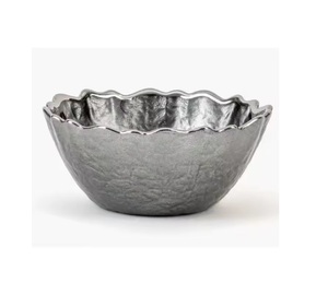 Cuenco para servir de aluminio plateado, cuenco para servir de frutas y aperitivos de Metal de calidad superior y cuenco para servir de Chocolate para la decoración de la Mesa del hogar - Product Image 1