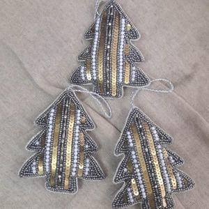 Adorno Navideño Colgante para Árbol, Decoración de Fiesta, Adornos Colgantes de Tela con Cuentas - Product Image 5