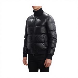 Nouvelle veste de sport pour homme en cuir d'agneau véritable noir, respirante, style motard, décontractée et tendance - Product Image 1