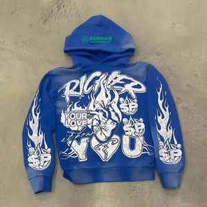 Nouvel arrivage : Sweat à capuche numérique délavé à l'acide, coupe droite, épaules tombantes, en molleton de coton épais (420 GSM) - Product Image 6