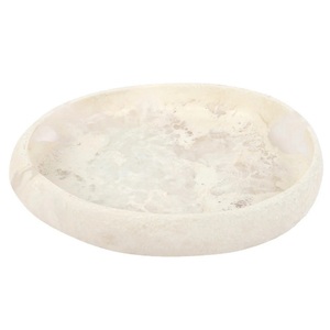 Ensaladera de resina redonda con efecto de mármol, diseño de remolino blanco artesanal, desechable para uso doméstico o hotelero - Product Image 2