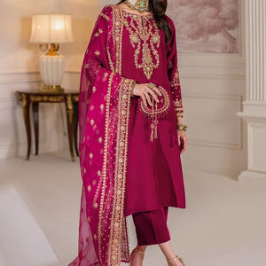 Top vente robe de soirée formelle non cousue pour les femmes nouveau concepteur longueur régulière Salwar Kameez 2025 robe musulmane pour le printemps - Product Image 1