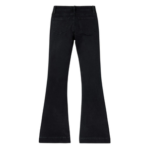 Jeans de Tiro Alto con Corte de Campana, Mezclilla Elástica Negra, Corte Ajustado, Estilo de 5 Bolsillos, Jeans de Moda para Mujer Cómodos y Elegantes - Product Image 6