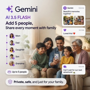 Abonnement officiel Google Gemini AI 3.5 <span class=keywords><strong>Flash</strong></span> de 12 mois, 5 To de stockage Google <span class=keywords><strong>One</strong></span>, utilisation mondiale, Linux, Mac, stockage personnel, e-mail - Product Image 4