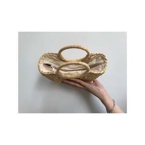 Bandeja decorativa de jacinto de agua natural, bandeja elegante para servir con asas laterales, estilo rústico tejido a mano, ideal para alimentos y bebidas - Product Image 2