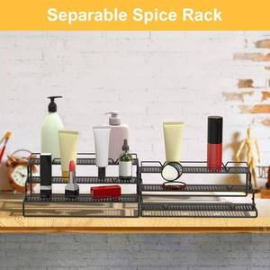 Black Expandable Metal Cabinet Spice Rack Storage Holders Kitchenware Item <b>for</b> Multipurpose Use Black Coated 3 Tier Large Size - Product Image 3