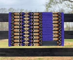 Couverture de selle en laine faite à la main de style occidental avec doublure en polycoton Performance robuste et confortable pour les cavaliers et les chevaux - Product Image 1