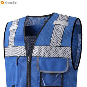 2022 nouveau Design haute visibilité léger Polyester gilet de sécurité réfléchissant Logo personnalisé impression étanche à l'eau sans manches - Product Image 5