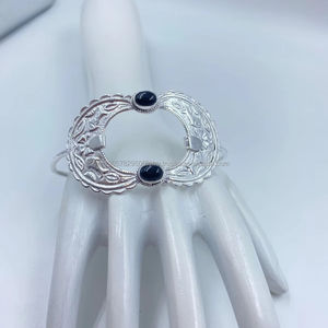 Unisex Elegant <b>Silver</b> <b>Charm</b> <b>Bracelet</b> with Pearl Handcrafted Adjustable Bangle Unique Modern Design Fashion Accessory - Product Image 1