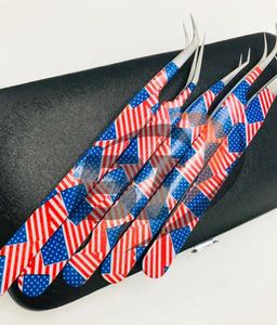 แหนบต่อขนตาแบบมืออาชีพทำจากสแตนเลสญี่ปุ่นพิมพ์ลายได้อย่างยั่งยืนด้ามจับแข็งแรงทนทานขายส่ง - Product Image 4