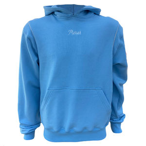 Sudadera con capucha personalizada con rayas reflectantes para hombre, sudadera de algodón 100% con bordado, logotipo de goma elevado, sudaderas con capucha lisas informales para hombre - Product Image 1