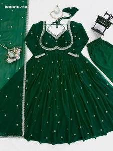 Atractivo Vestido de Foux Gorgette con Bordado de Hilo y Lentejuelas, Suministro al por Mayor de Fábrica, Exportador de Moda Femenina al Precio Más Bajo - Product Image 4