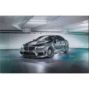 Impression sur toile de la BMW M6 Gran Coupé Fida Silver dans un garage couvert - Product Image 6