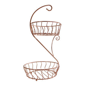 Cesta de Frutas Decorativa de Metal con Acabado Antiguo para Mesa de Cocina y Comedor, Decoración de Mesa, Cesta para Servir Frutas - Product Image 2