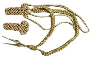 Wholesale OEM Service White & Gold Custom Requirement Logo Aiguillette with Silver <b>Braided</b> <b>Cord</b> - Product Image 3