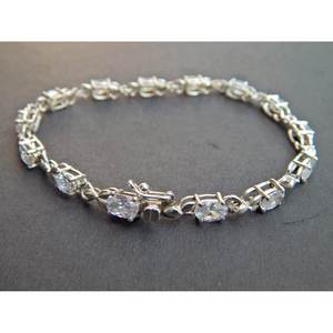 Pulsera de piedras preciosas facetadas hechas a mano de Plata de Ley 925, joyería de Zirconia cúbica, joyería de cuentas finas, BR0097-GS - Product Image 6