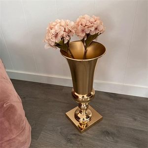 Vase à fleurs moderne en métal aluminium avec hôtels de couleur marron vaisselle pot de fleur fabricant en gros exportateur - Product Image 6