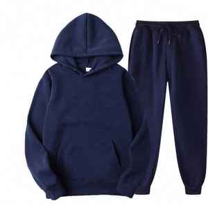 Clásico Pullover Hoodie Jogger Chándal Conjunto Streetwear Oversized Fleece Traje de dos piezas para hombres y mujeres Moda - Product Image 1