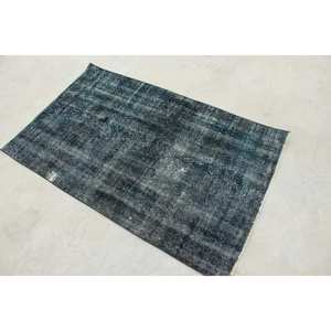 Alfombra, 3x4.9 pies, Alfombra Vintage, Alfombra Oriental Negra de Lana - Product Image 4