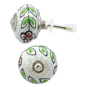 Tiradores de cerámica versátiles con flores craqueladas, tiradores de cajón pintados a mano para cocina, sala de estar, baño, Hotel, exterior - Product Image 2