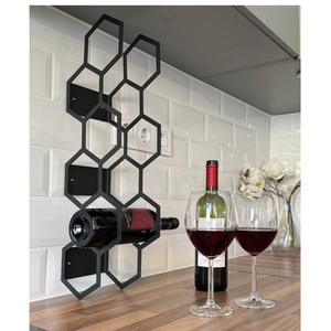 Estante de vino de Metal con forma de estrella, soporte de almacenamiento de mesa de 9 botellas para Bar y restaurante, pieza decorativa - Product Image 4