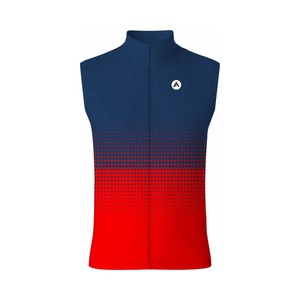 Jersey de ciclismo sin mangas transpirable ligero a prueba de viento reflectante con múltiples bolsillos de talla grande logotipo impreso personalizado bajo MOQ - Product Image 1