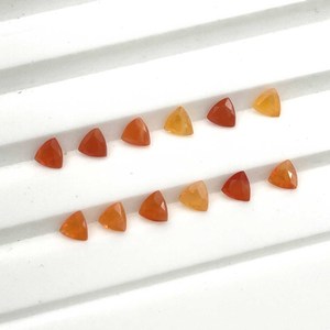 IGI Certificado de alta calidad Natural Trillion Cut Mexican Fire Opal 3-6 MM Lote de piedras preciosas sueltas naranjas para la fabricación de joyas - Product Image 4