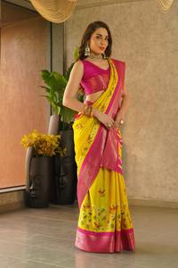 Sari de algodón viscosa mejor calidad Sari 6 metros precio de fabricación - Product Image 2