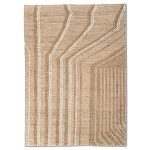 Alfombras de Yute y Cáñamo de Tejido Plano Nomadic Threads PDJT-753, Color Marfil, Rectangulares y a Rayas, para Pasillos, Habitaciones y Salas de Estar - Product Image 1