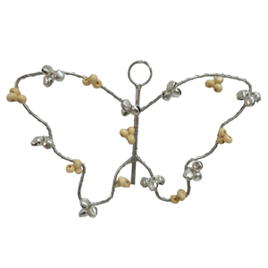 ชุดตกแต่งบ้าน2ชิ้นแบบแขวนเหล็กผีเสื้อ/ลูกปัดชุบนิกเกิลแขวนผนังสำหรับตกแต่งคริสต์มาสวันหยุด - Product Image 1