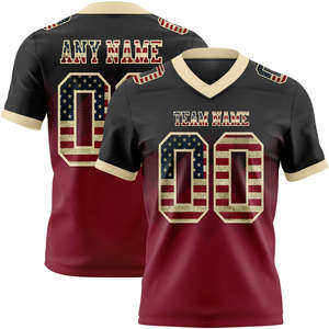 Maillot de football américain personnalisé de haute qualité, imprimé par sublimation, respirant, manches courtes, antibactérien, séchage rapide, sport - Product Image 3